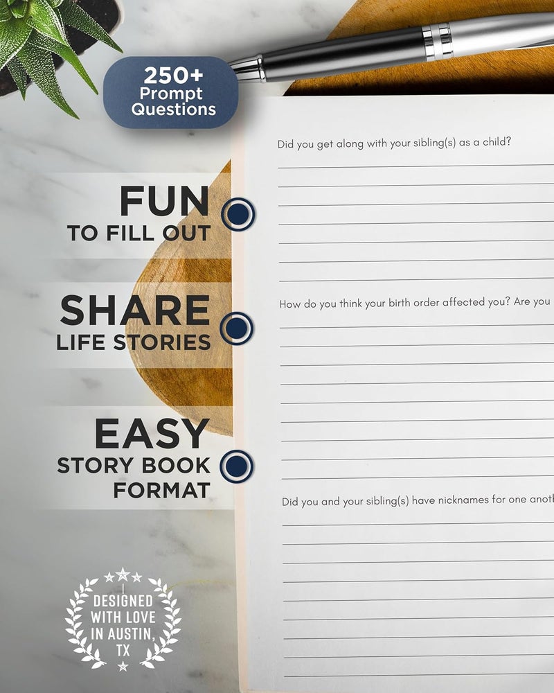 Coco & Lan Uncle's Story Journal: A Meaningful Keepsake for Uncle to Share His Life Journey and Memories, Book Includes 250+ Prompt Questions, Sentimental Gifts Idea for Father's Day, Birthday, Christmas - Image 4